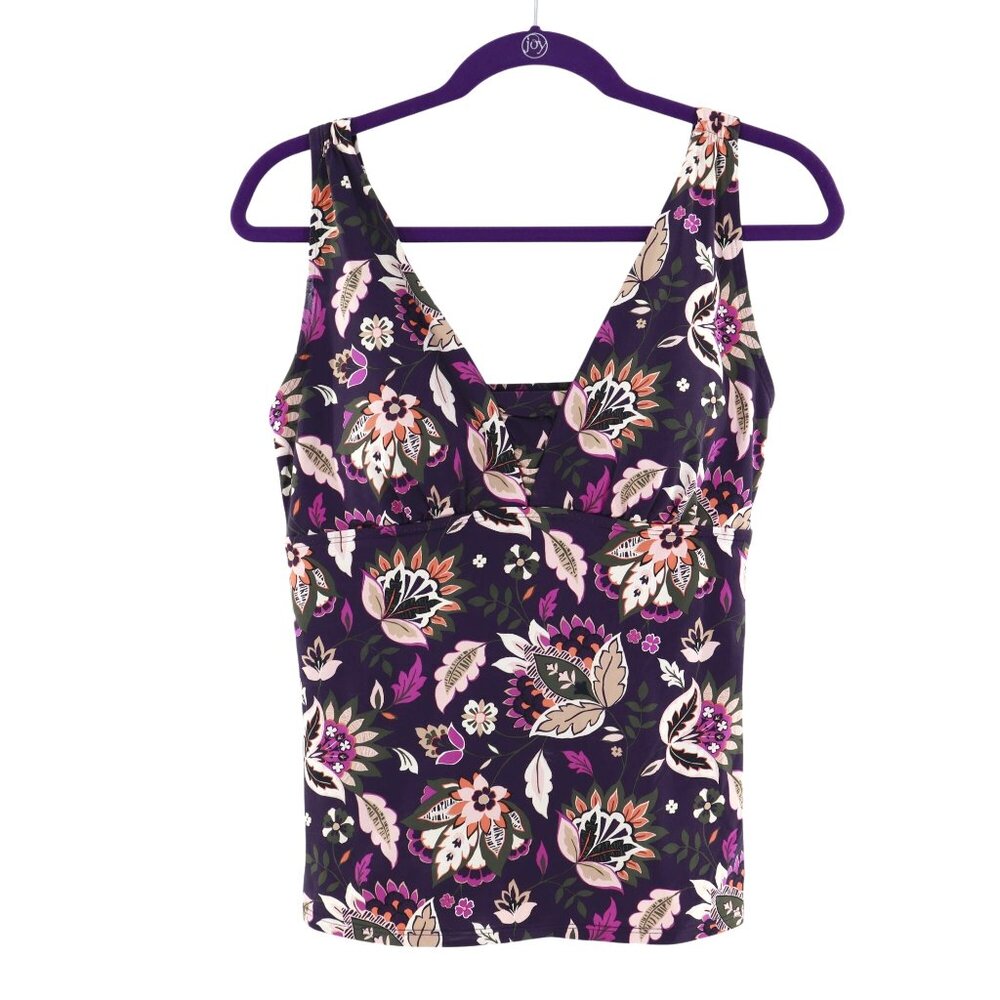 Lands' End Swim Top Womens 8D Purple Pool Summer Cruise Beach Resort Vacation‎